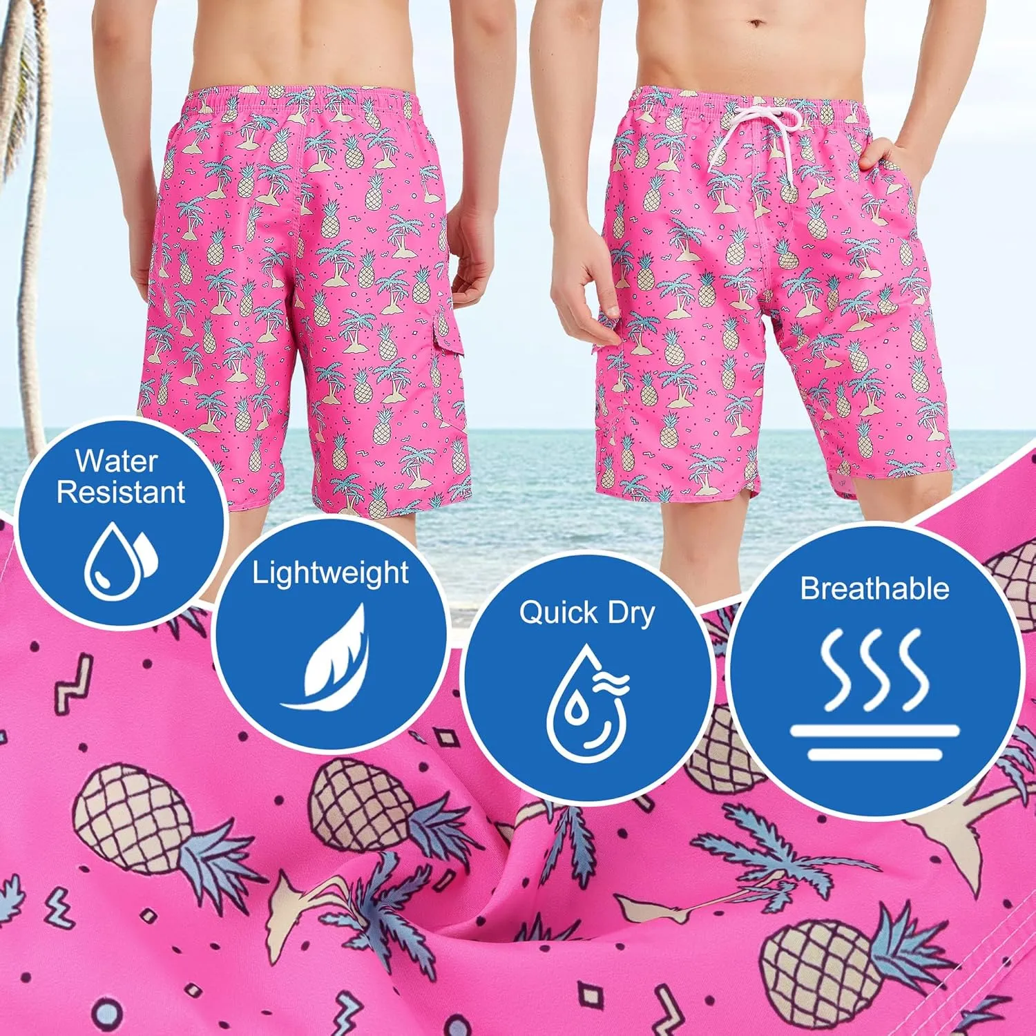 Mens Swim Trunks Swim Shorts Swimming Trunks Swimsuit Quick Dry with Mesh Lining Swimwear