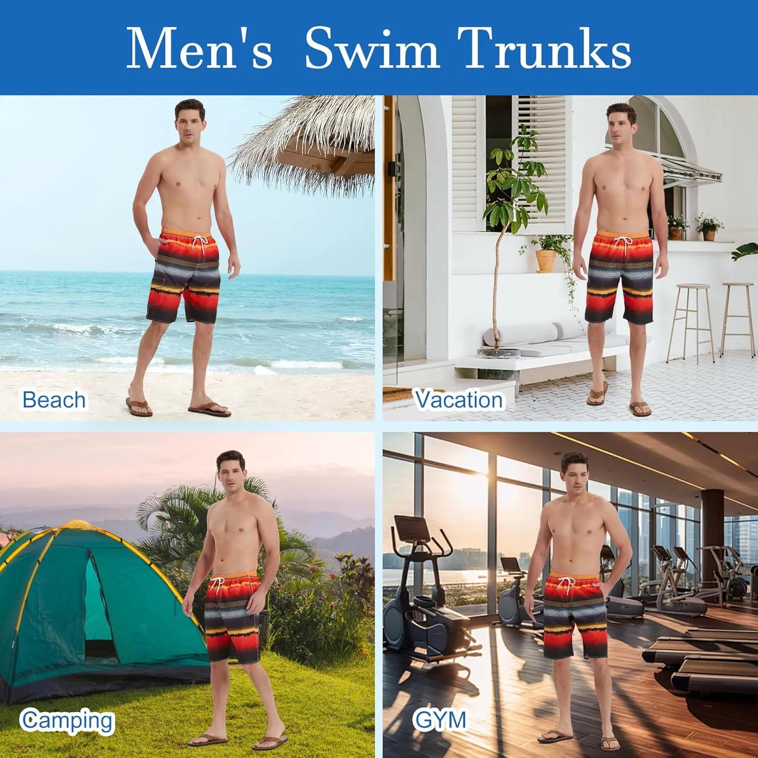 Mens Swim Trunks Swim Shorts Swimming Trunks Swimsuit Quick Dry with Mesh Lining Swimwear