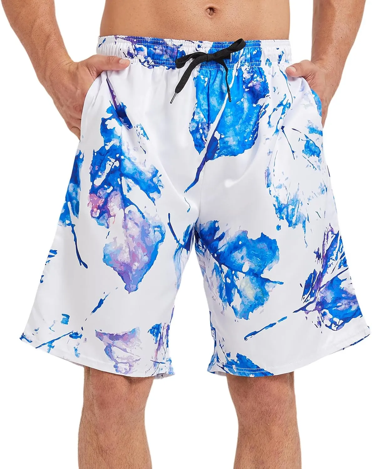 Mens Swim Trunks with Mesh Lining,Quick Dry Big Tall Board Shorts Swimsuit Beach Pants Swimwear Bathing Suits