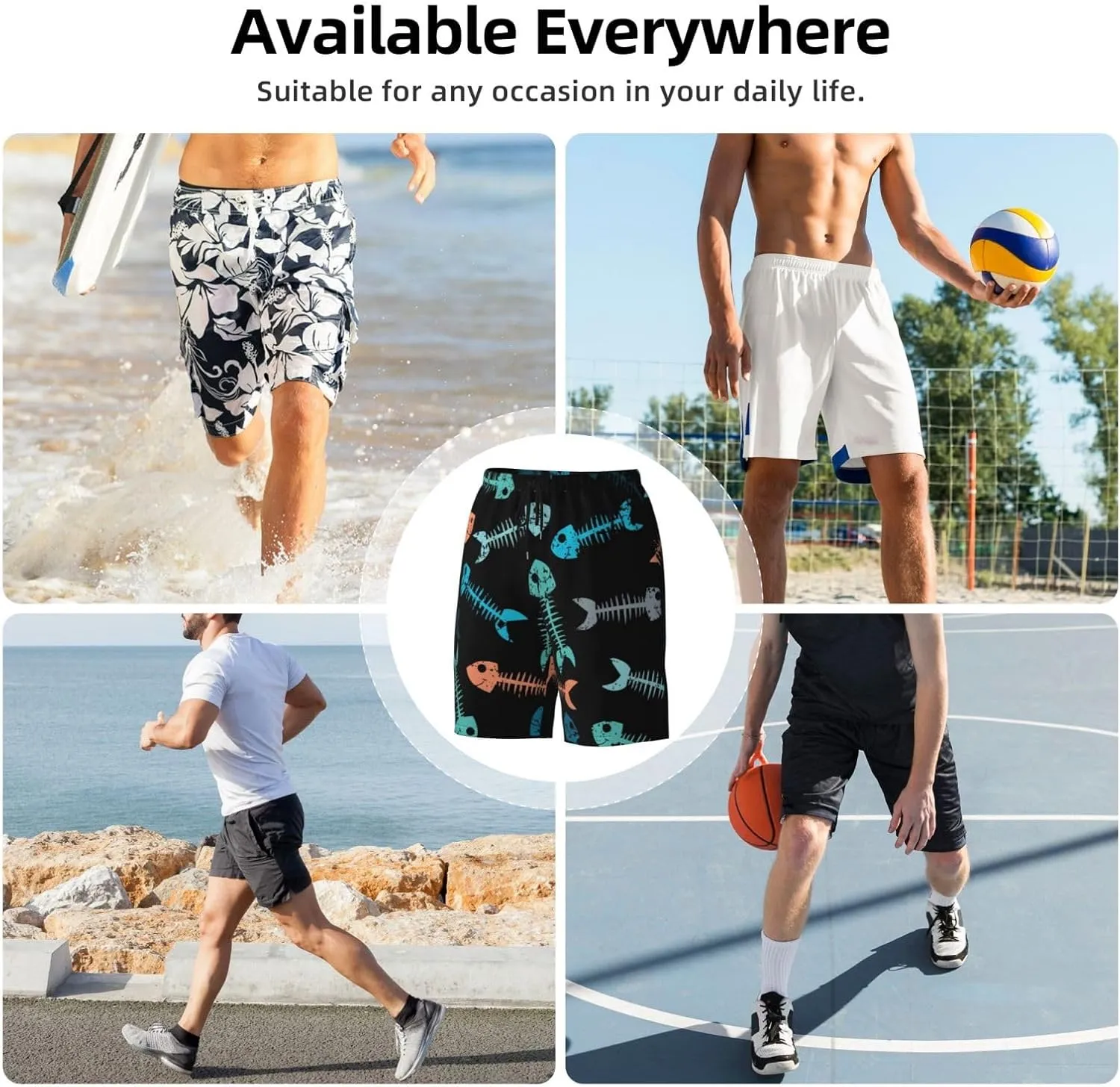 Mens Swim Trunks,Quick Dry Bathing Suits Summer Board Beach Shorts with Mesh Lining