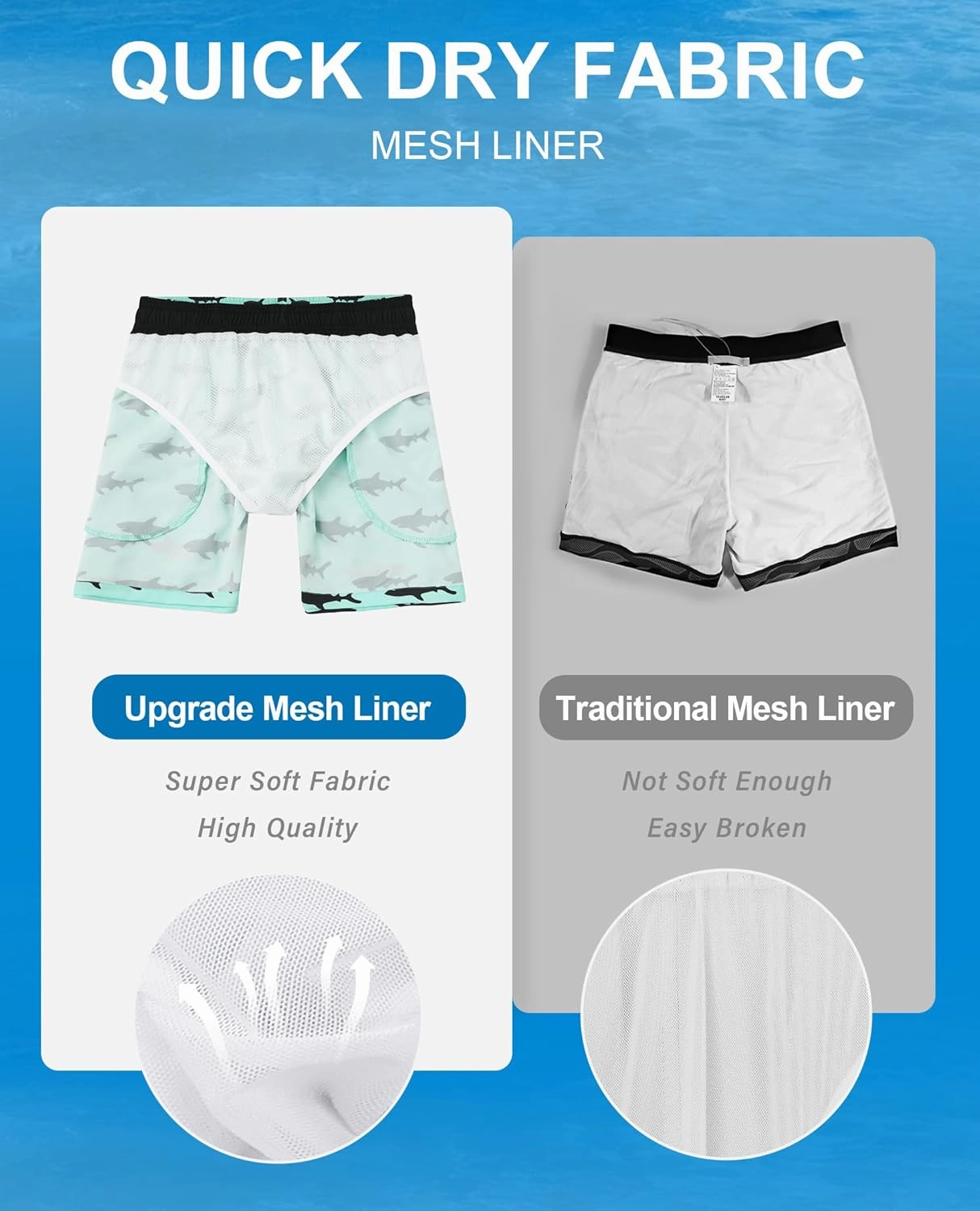 Mens Swim Trunks 5 Inch with Mesh Lining Quick Dry Stretch Bathing Suits for Men Board Shorts Men's Swimwear