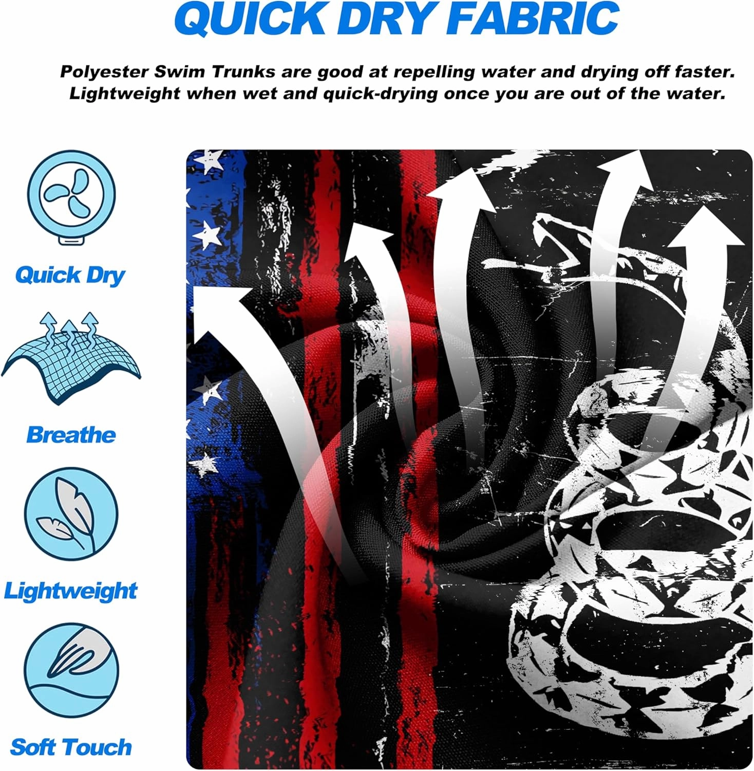 Mens Swim Trunks Quick Dry Board Shorts with Mesh Lining, Breathable Surf Beach Shorts Swimwear Bathing Suits