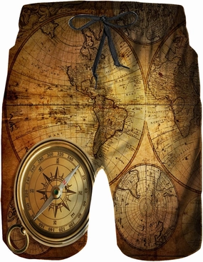 Mens Swim Trunks, Quick Dry Summer Board Beach Shorts with Mesh Lining and Pockets