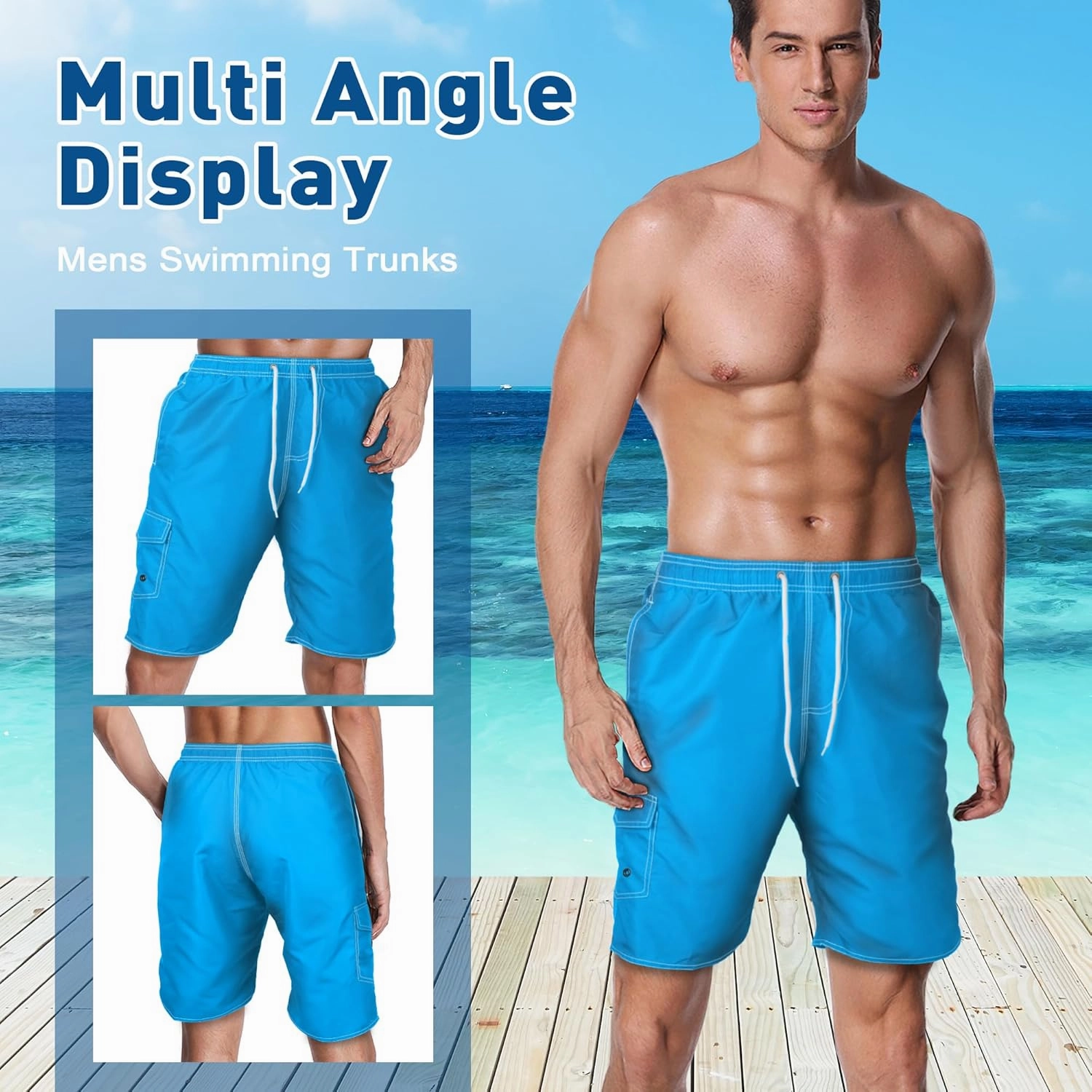 Mens Swim Trunks Swim Shorts Swimming Trunks Swimsuit Quick Dry with Mesh Lining Swimwear