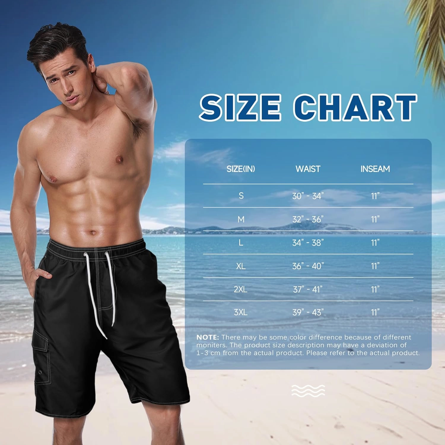 Mens Swim Trunks Swim Shorts Swimming Trunks Swimsuit Quick Dry with Mesh Lining Swimwear