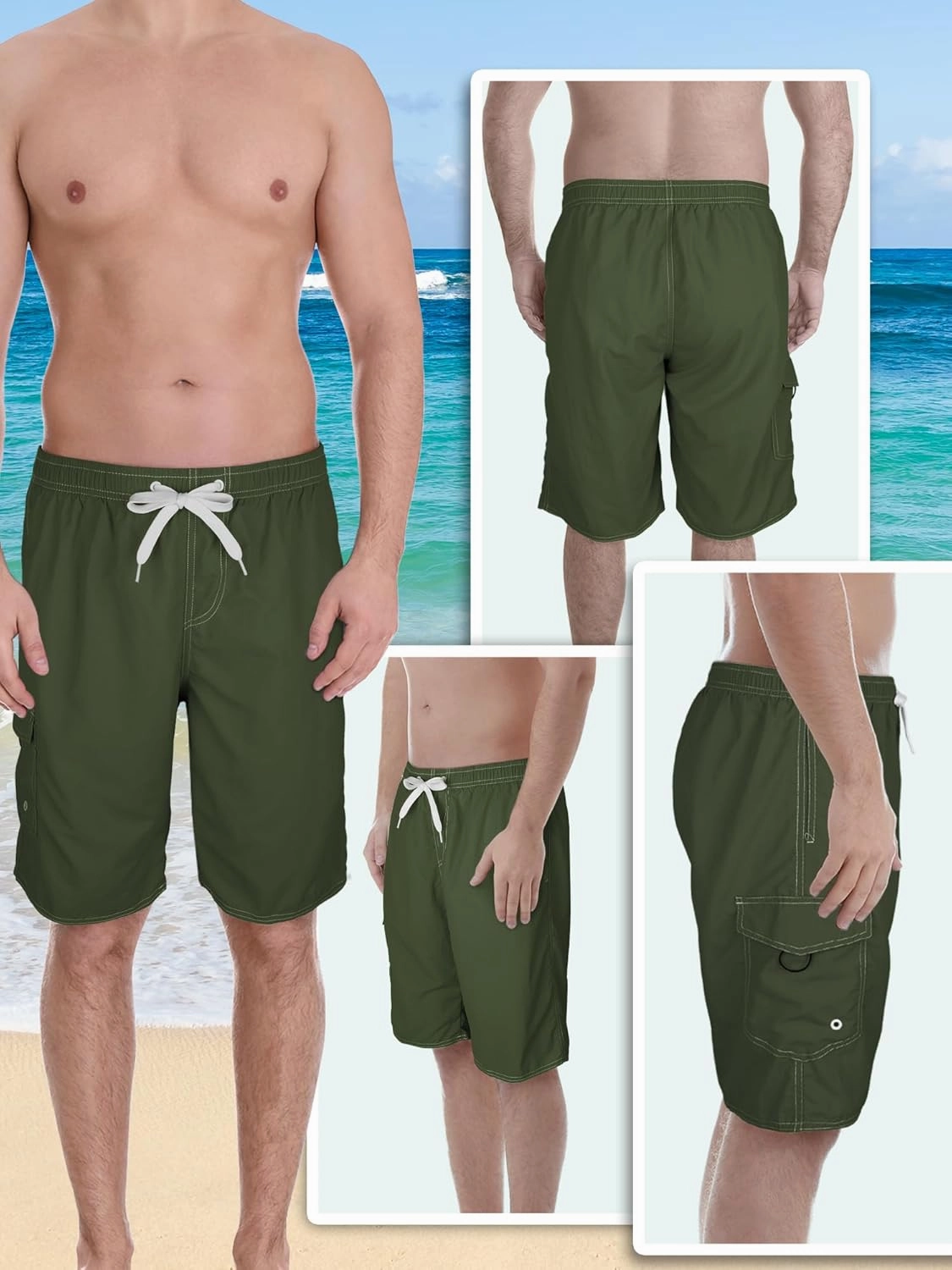 Mens Swim Trunks Swim Shorts Swimwear Swimsuit Beach Shorts Bathing Suits Quick Dry Waterproof
