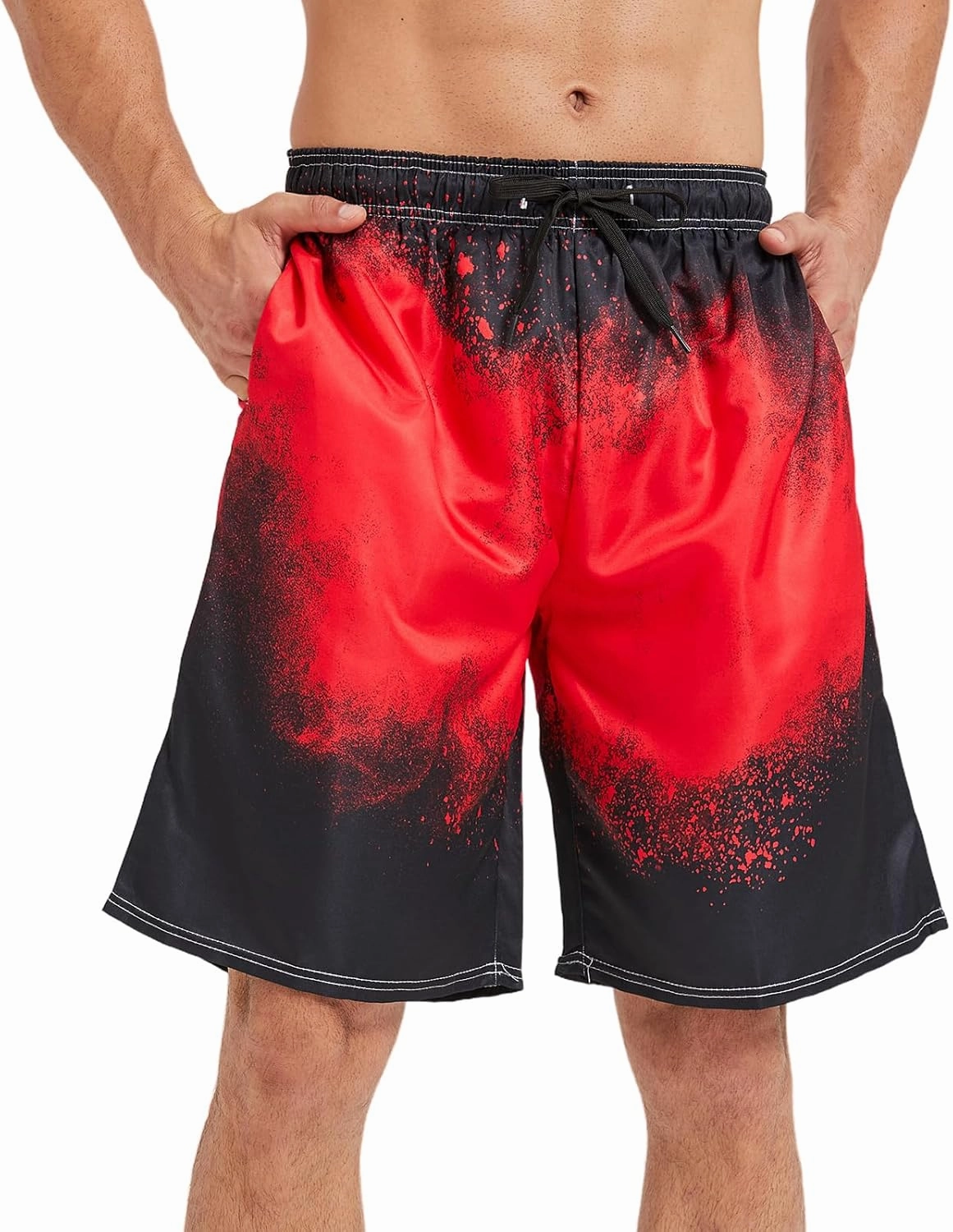 Mens Swim Trunks with Mesh Lining,Quick Dry Big Tall Board Shorts Swimsuit Beach Pants Swimwear Bathing Suits