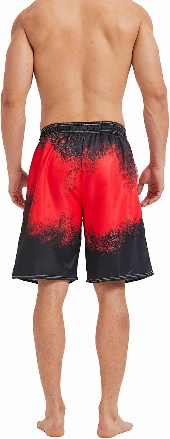 Mens Swim Trunks with Mesh Lining,Quick Dry Big Tall Board Shorts Swimsuit Beach Pants Swimwear Bathing Suits
