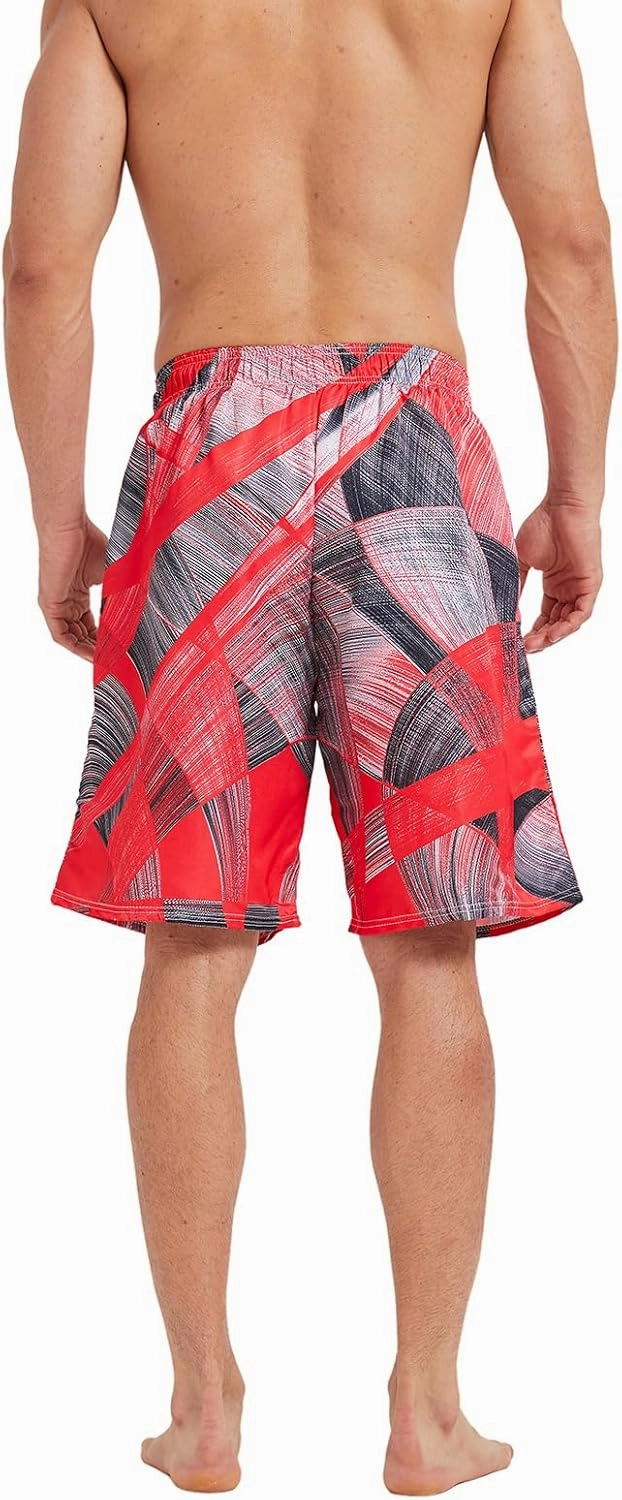 Mens Swim Trunks with Mesh Lining,Quick Dry Big Tall Board Shorts Swimsuit Beach Pants Swimwear Bathing Suits