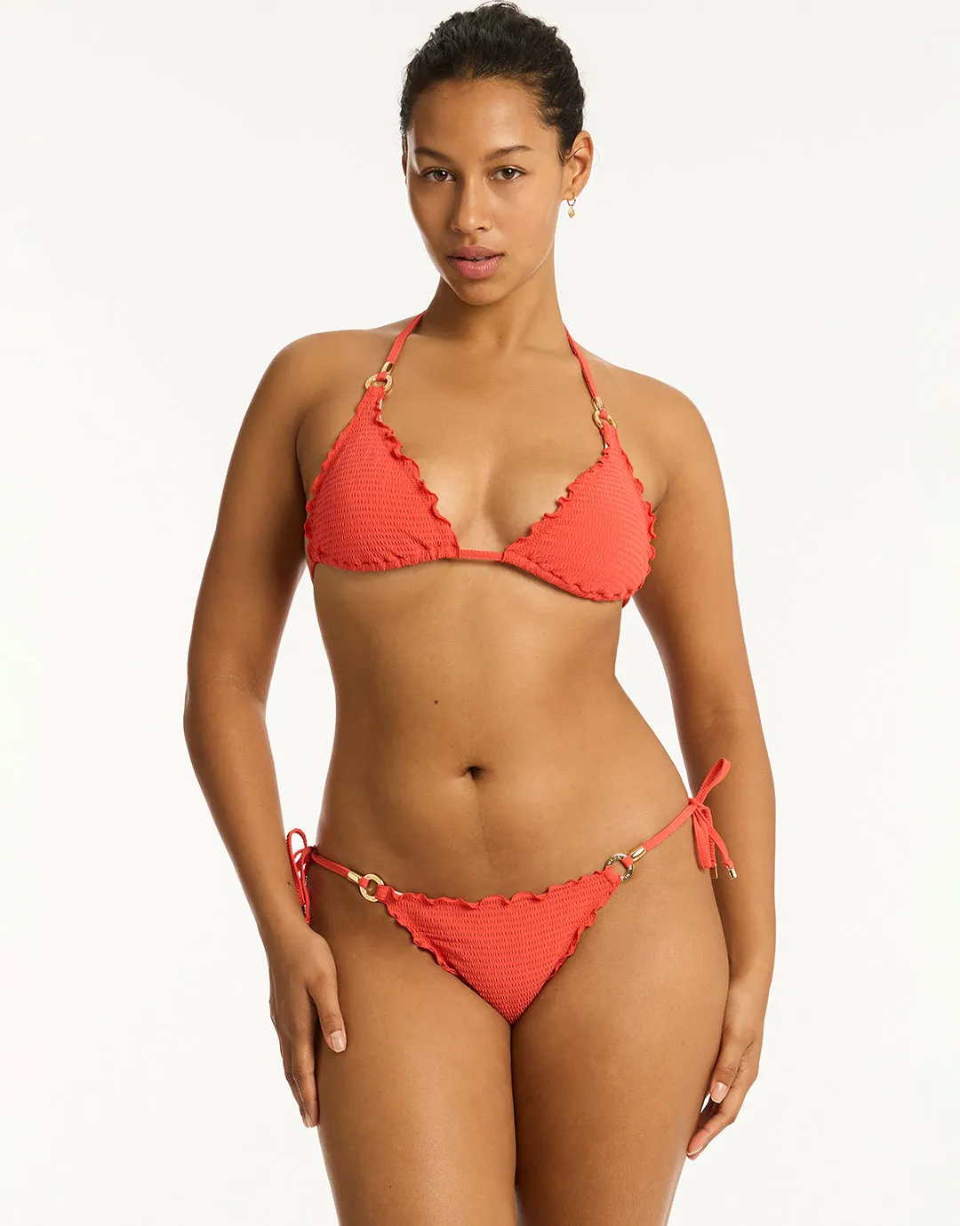 Messina Tie Side Bikini Pant - Flame