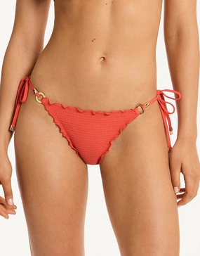 Messina Tie Side Bikini Pant - Flame