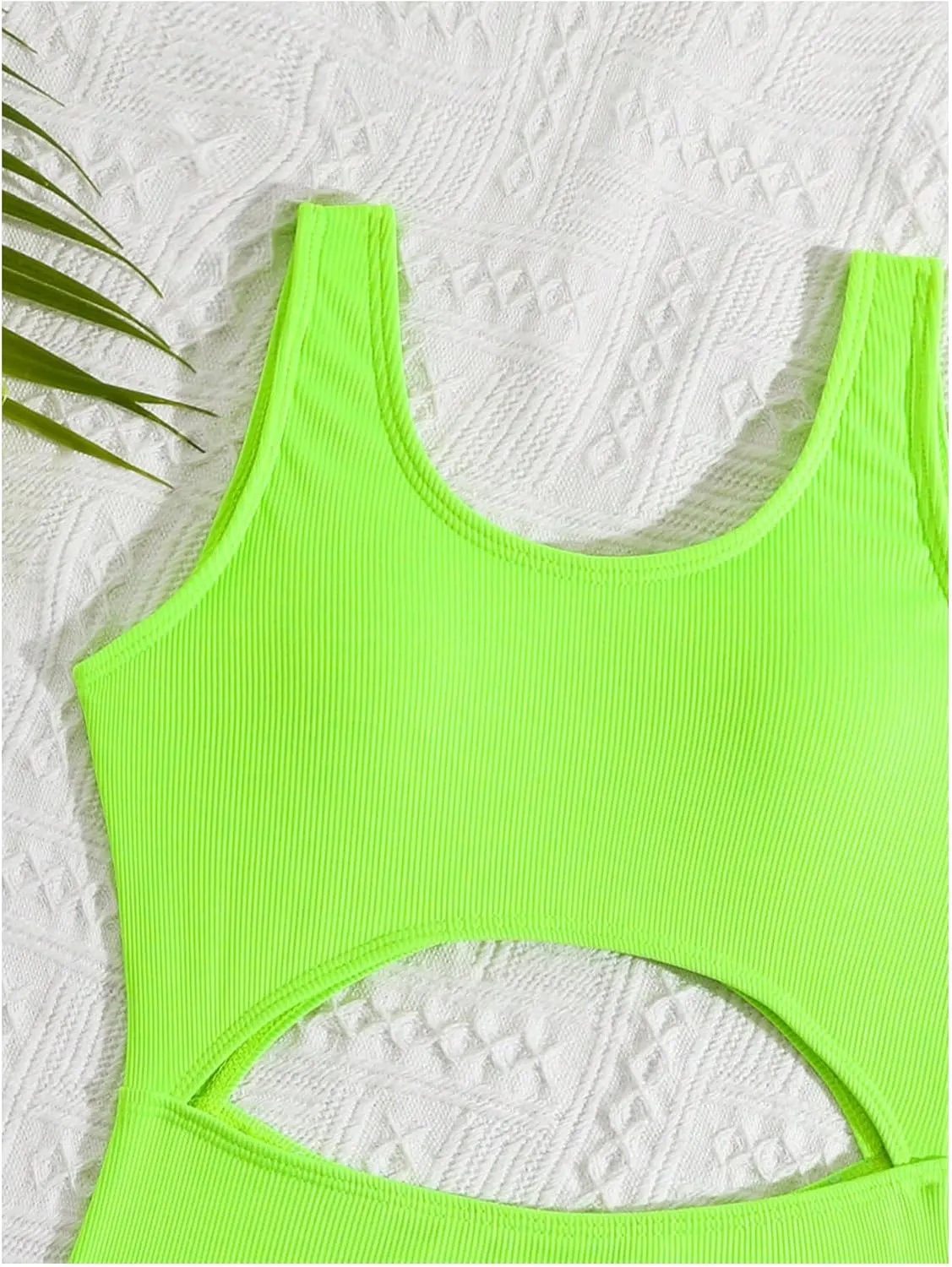 Milumia Girl's One Piece Swimsuit Cut Out Scoop Neck Monokini Bathing Suit