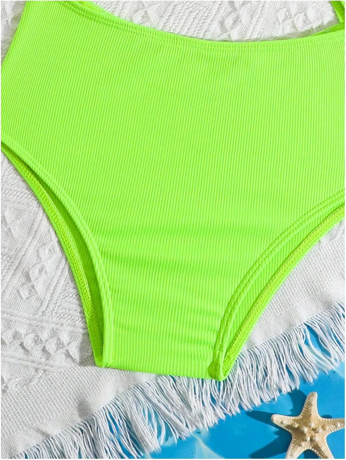 Milumia Girl's One Piece Swimsuit Cut Out Scoop Neck Monokini Bathing Suit