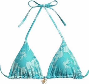 Milumia Floral Halter String Triangle Bikini Top for Women Bathing Suit Swim Top