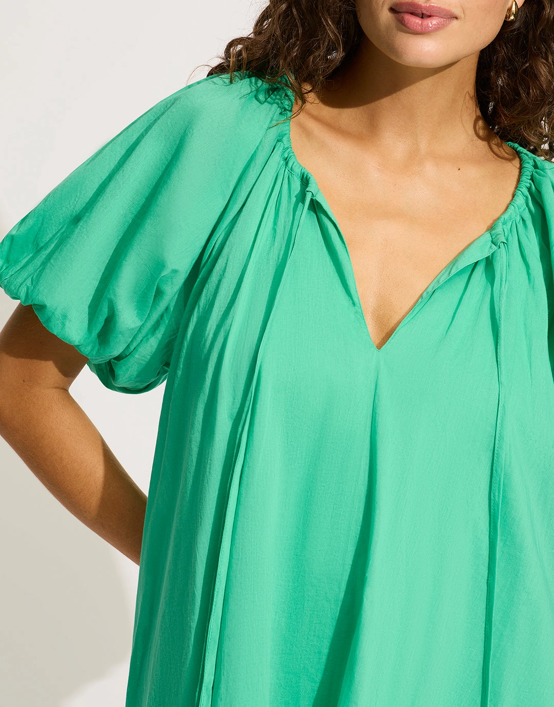 Mini Babydoll Beach Dress - Jade Green