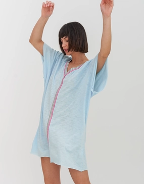 Mini Pima Abaya Dress - Celeste