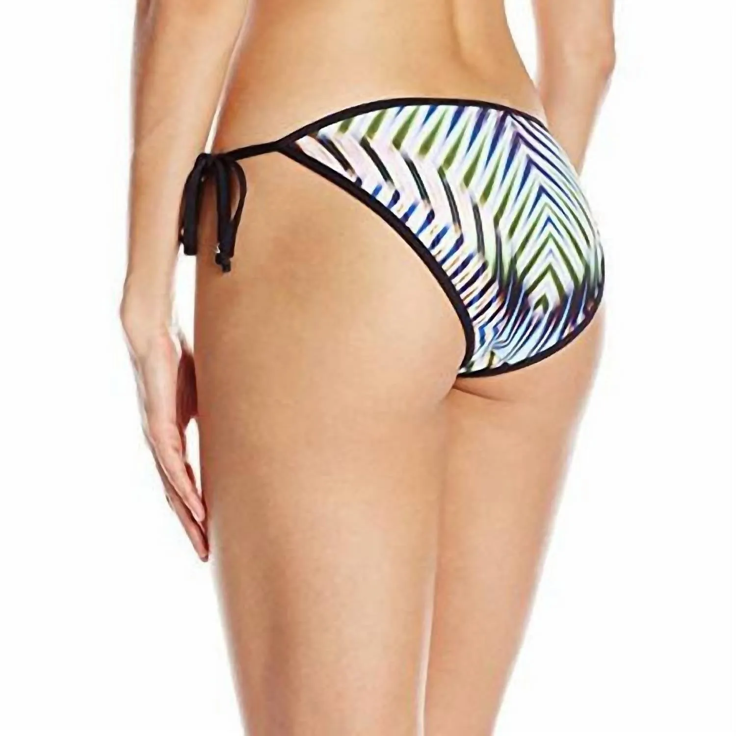 Mirage String Bikini Bottom With Binding In Jet Multi