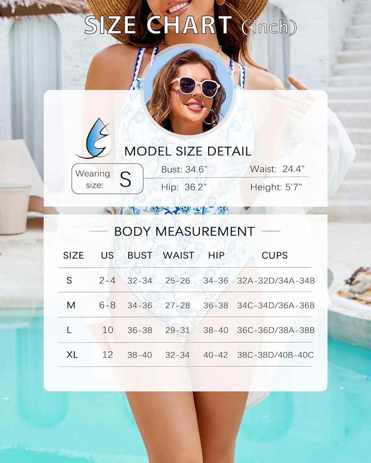 Modest One Piece Swimsuits for Women Tummy Control Cute Bathing Suit Full Coverage Floral Swim Suit for Teens Girls
