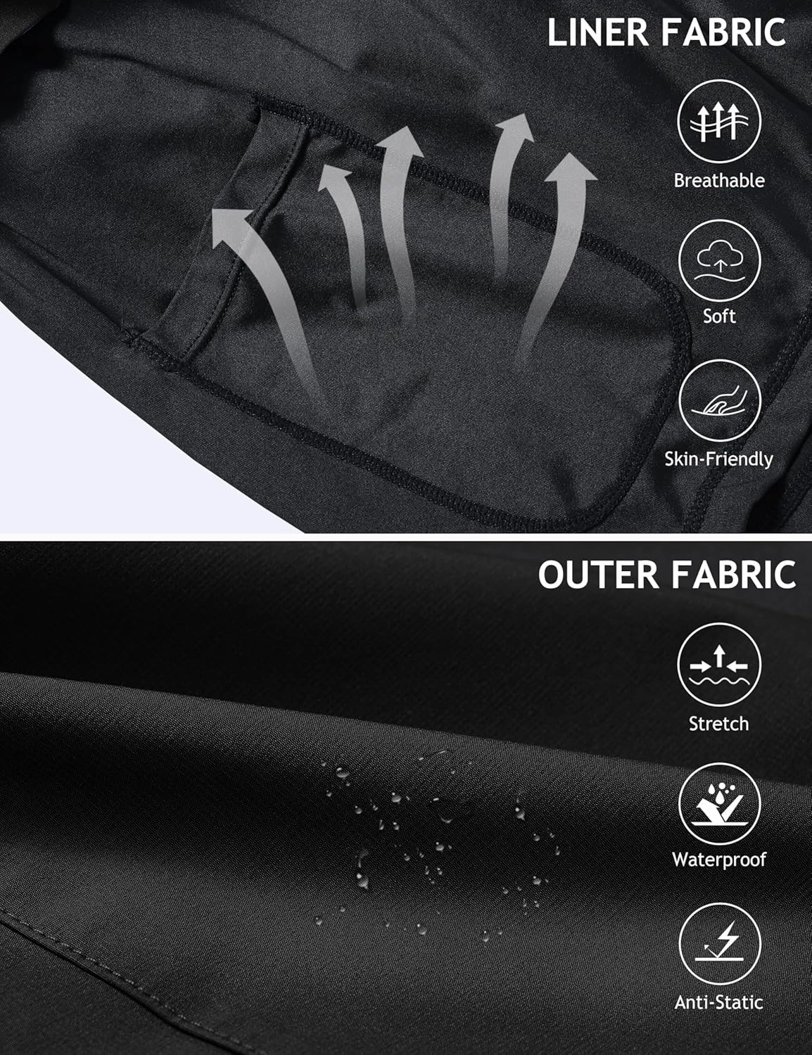 MoFiz Mens Swim Trunks 7inch Swim Shorts with Compression Liner Swimming Suits Board Shorts Surf Short Bathing Suit