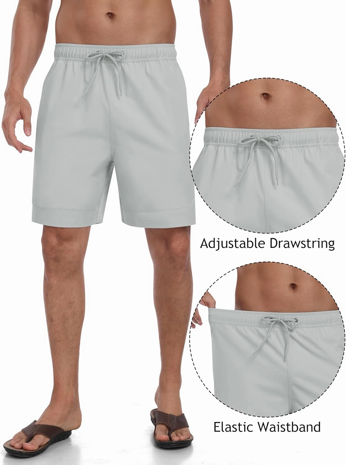 MoFiz Mens Swim Trunks 7inch Swim Shorts with Compression Liner Swimming Suits Board Shorts Surf Short Bathing Suit