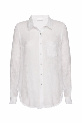 Monaco Shirt - White Crinkle Linen