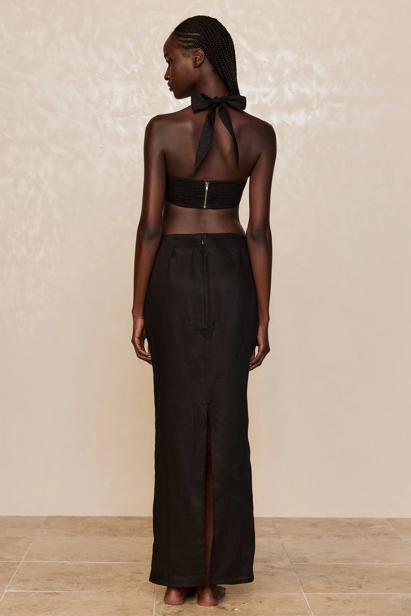 Montserrat Top - Black Linen