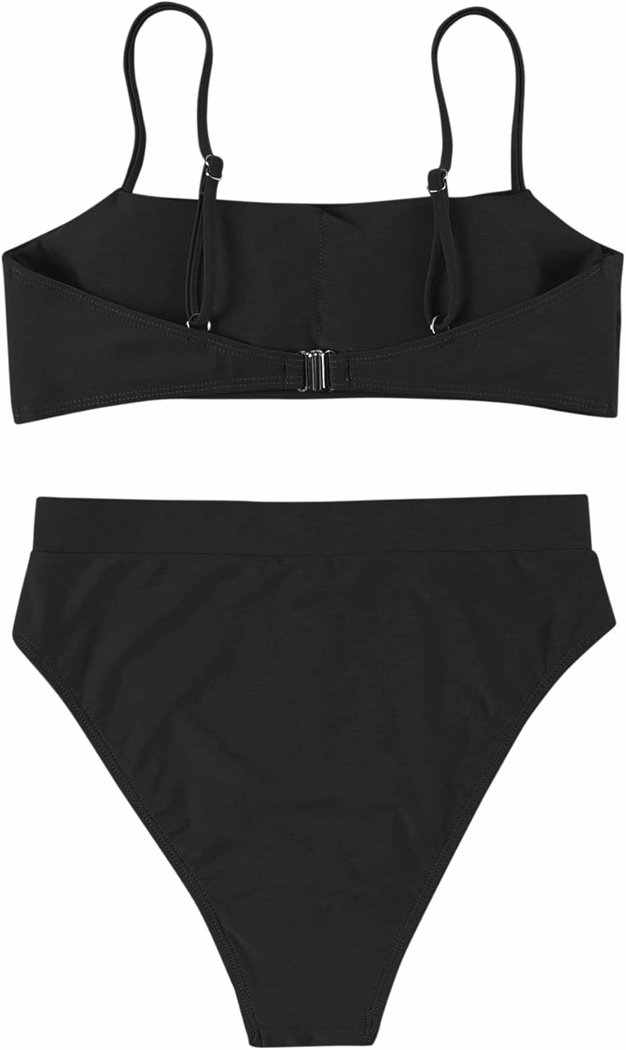 MOSHENGQI Women High Wasited Bikini Shoulder Strap 2 Piece High Cut String Swimsuits