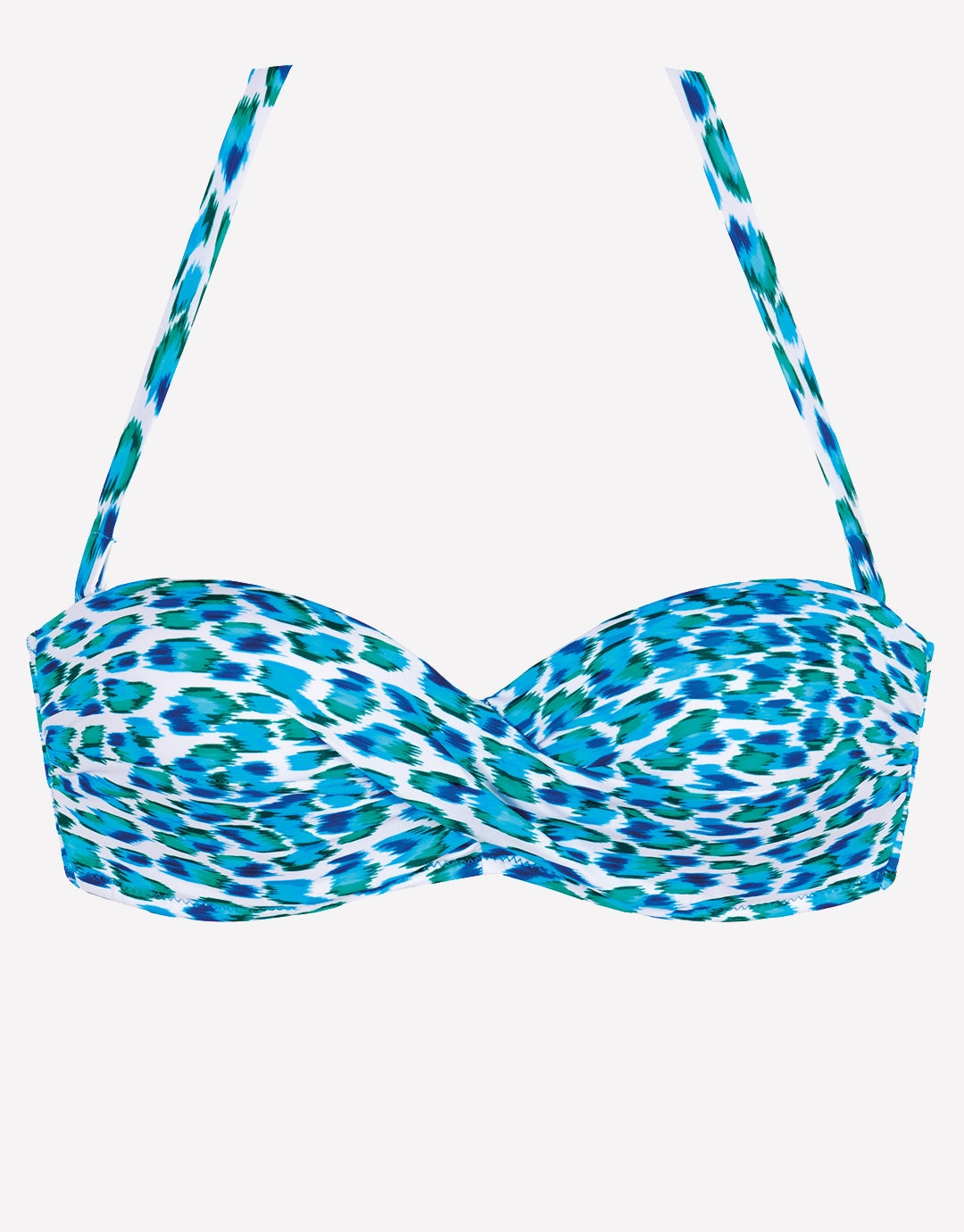 Nassau Twist Bandeau Bikini Top - Blue