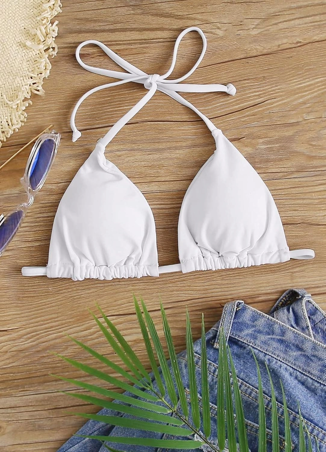 Navneet Triangle Bikini Tops for Women Halter String Bathing Suit Sexy Brazilian Bikini Swimsuit Top