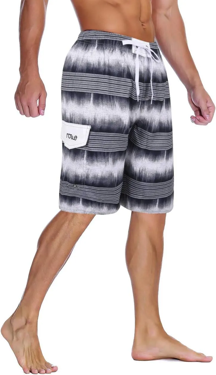 Nonwe Men's Beachwear Summer Holiday Swim Trunks Quick Dry Striped
