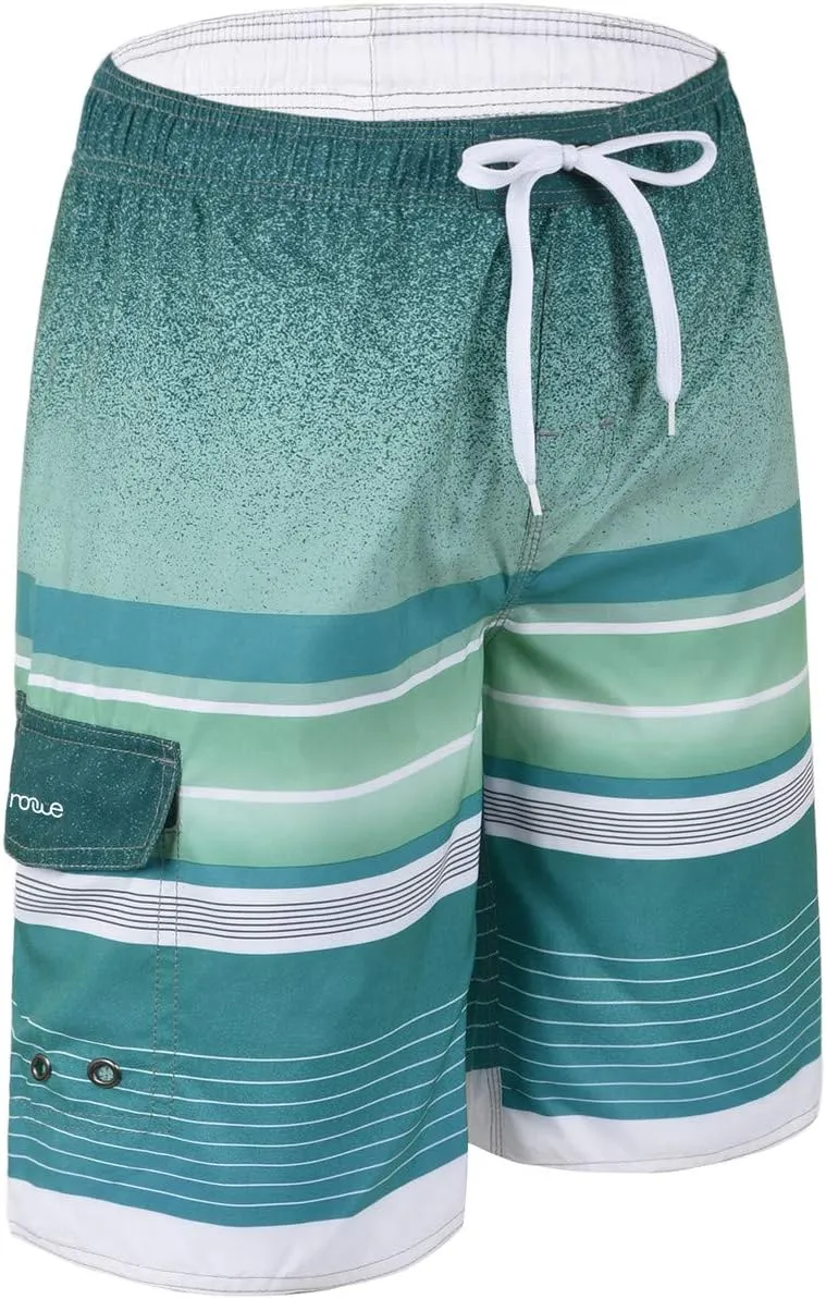 Nonwe Men's Beachwear Summer Holiday Swim Trunks Quick Dry Striped