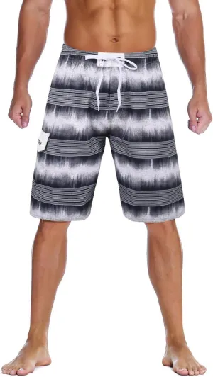 Nonwe Men's Beachwear Summer Holiday Swim Trunks Quick Dry Striped