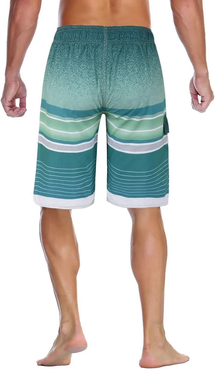 Nonwe Men's Beachwear Summer Holiday Swim Trunks Quick Dry Striped