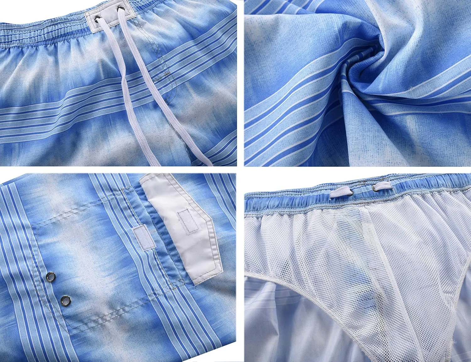 Nonwe Men's Beachwear Summer Holiday Swim Trunks Quick Dry Striped