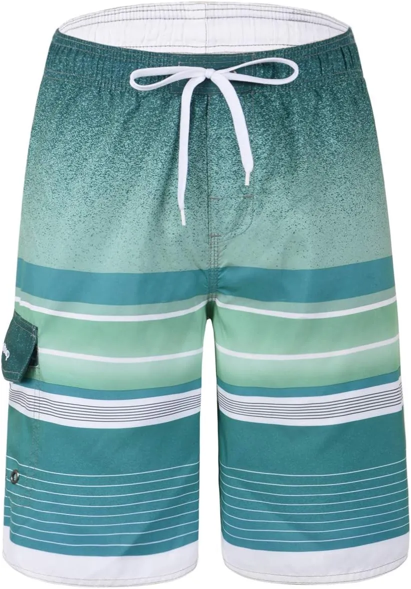 Nonwe Men's Beachwear Summer Holiday Swim Trunks Quick Dry Striped