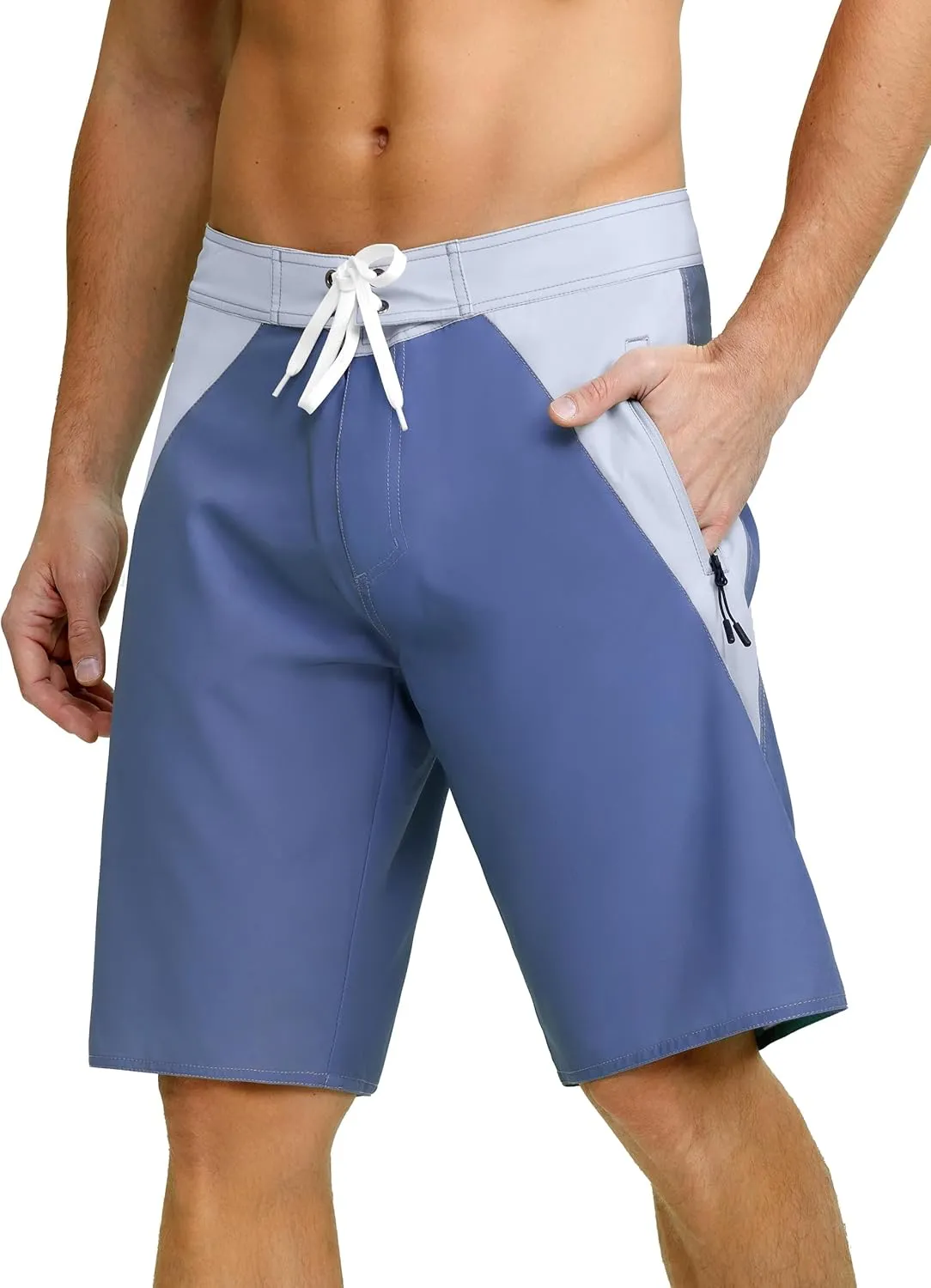 Nonwe Men's Swim Trunks with Compression Liner 2 in 1 Fast Dry Bathing Suits Cargo Surf Board Shorts with Pockets