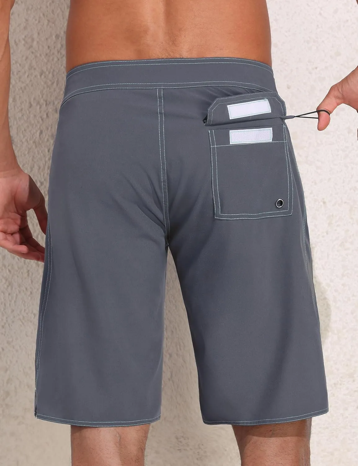 Nonwe Men's Swim Trunks with Compression Liner 2 in 1 Fast Dry Bathing Suits Cargo Surf Board Shorts with Pockets