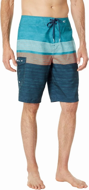 O'NEILL Men's 21 Inch Geo Print Boardshorts - Water Resistant Swim Trunks for Men with Quick Dry Stretch Fabric and Pockets