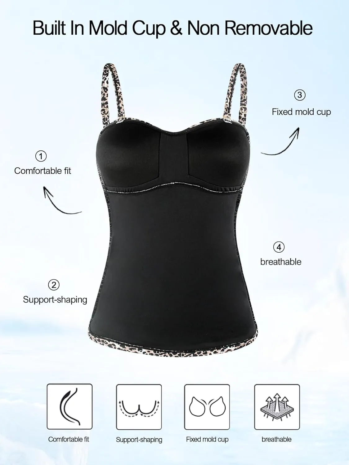 Ocean Blues Women's Strapless Bandeau Swimsuit Top Ruched Tummy Control Tankini Top Only