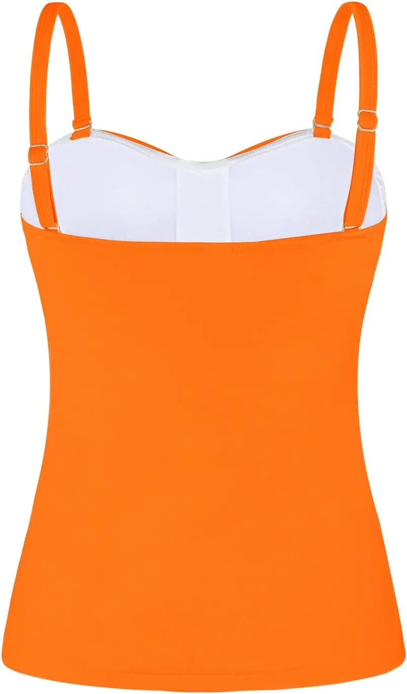 Ocean Blues Women's Strapless Bandeau Swimsuit Top Ruched Tummy Control Tankini Top Only