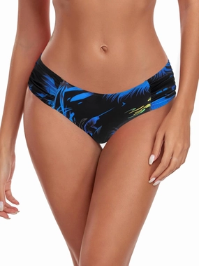 Ocean Blues Women's Ruched Sides Bikini Bottom Full Coverage Bikini Bottom