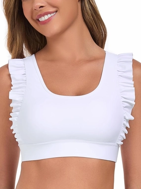 Ocean Blues Women's Ruffle Bikini Top Supportive Swimsuit