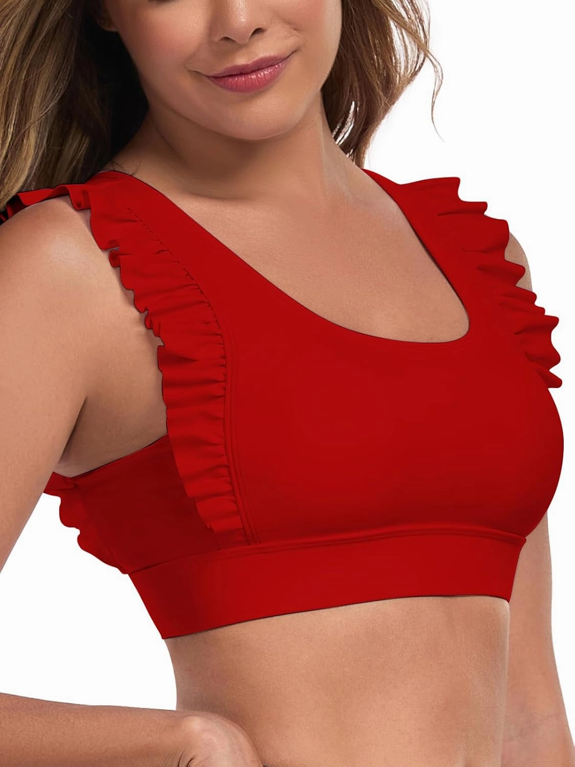 Ocean Blues Women's Ruffle Bikini Top Supportive Swimsuit