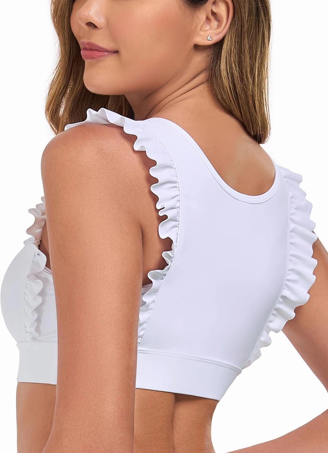 Ocean Blues Women's Ruffle Bikini Top Supportive Swimsuit