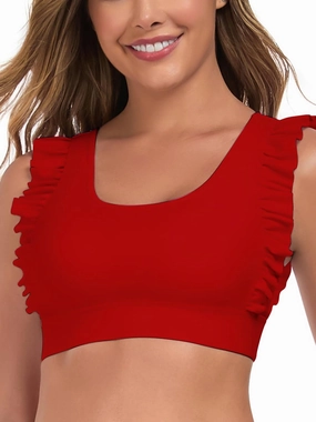 Ocean Blues Women's Ruffle Bikini Top Supportive Swimsuit