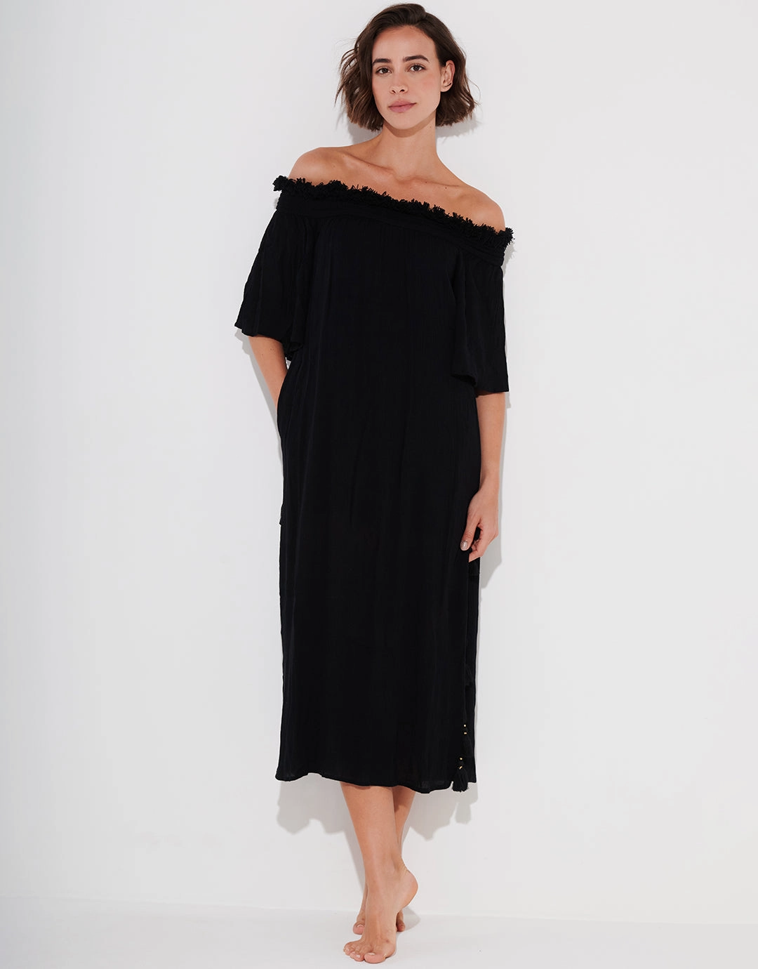 Off The Shoulder Dress - Black