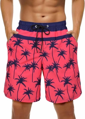 OlyPegic Mens Swim Trunks 9 Inch Quick Dry Board Shorts Mens Bathing Suit Beach Swimwear Mesh Lining with Zipper Pock