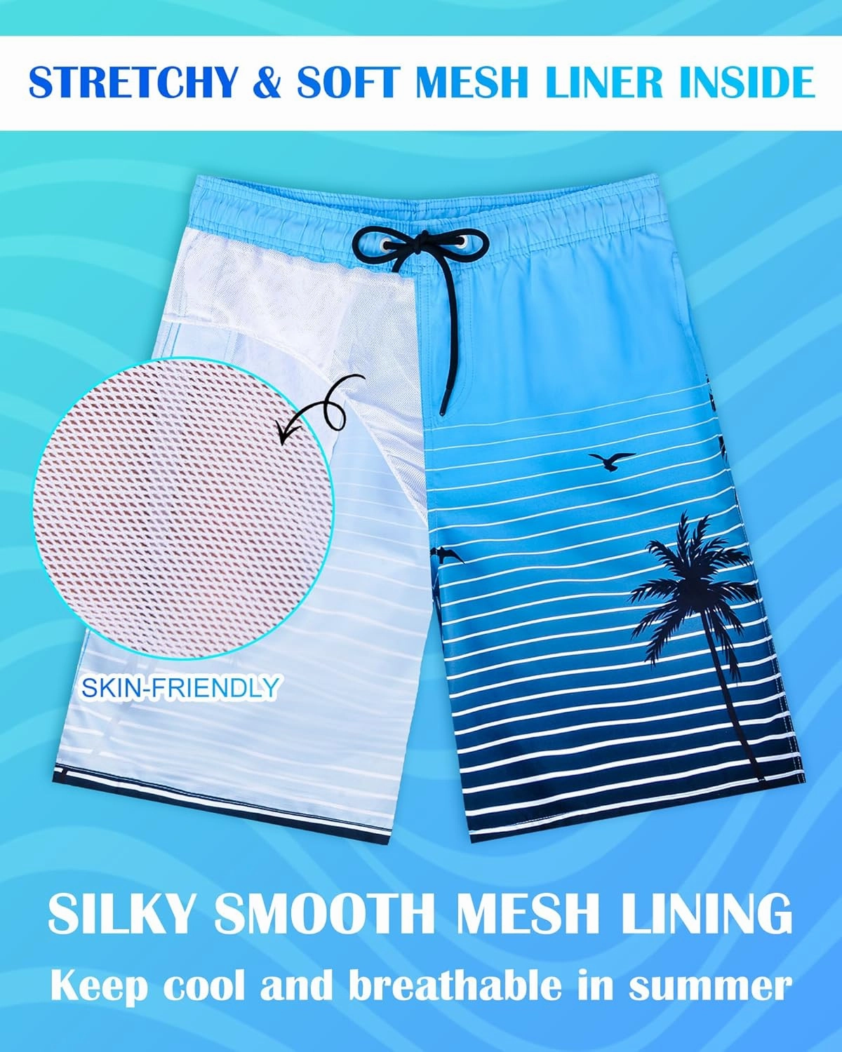 OlyPegic Mens Swim Trunks 9 Inch Quick Dry Board Shorts Mens Bathing Suit Beach Swimwear Mesh Lining with Zipper Pock