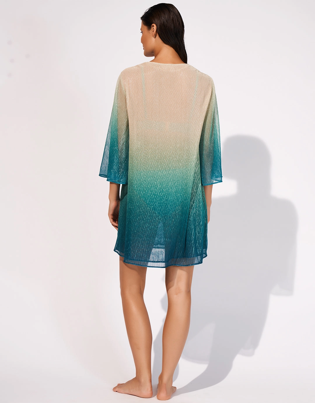 Ombre Metallic Tunic - Aqua Gradient