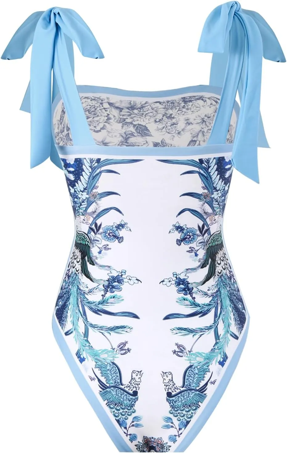 One Piece Bathing Suit for Women with Beach Cover up Wrap Skirt Swimsuit Sarong Retro Floral Print Bikini Set